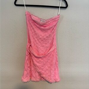 Hello Molly strapless Pink Lace Dress
